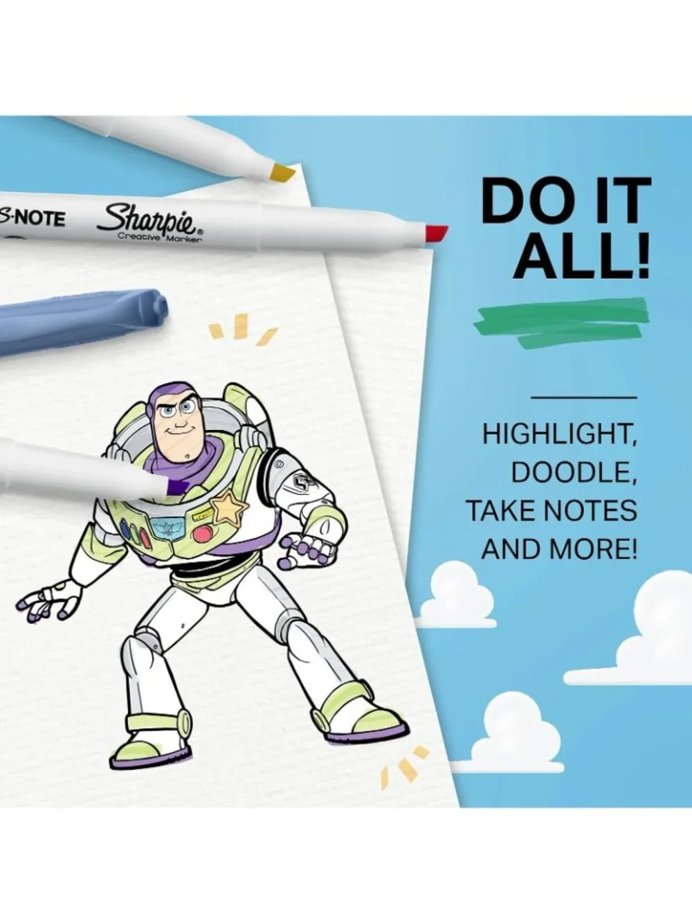 Sharpie S-Note Creative Highlighters Toy Story 5 Packaging Chisel Tip Assorted